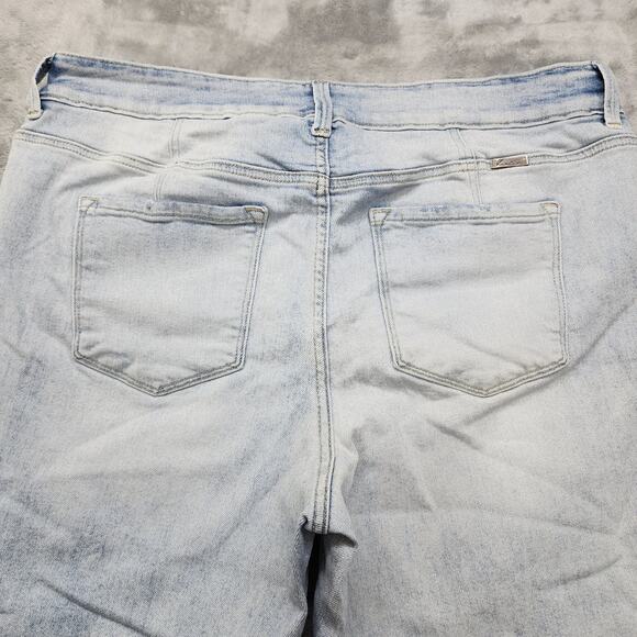 KanCan Jeans Womens 18 Blue Light Wash High Rise Button Fly Cropped Raw Hem - Picture 10 of 14